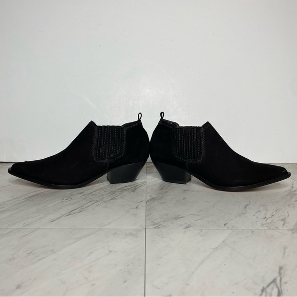 New! Schutz Jacqueline Low Profile Black Suede Bootie 8B - Picture 5 of 11
